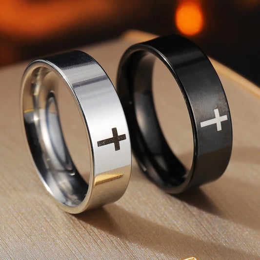 Stainless Cross Ring