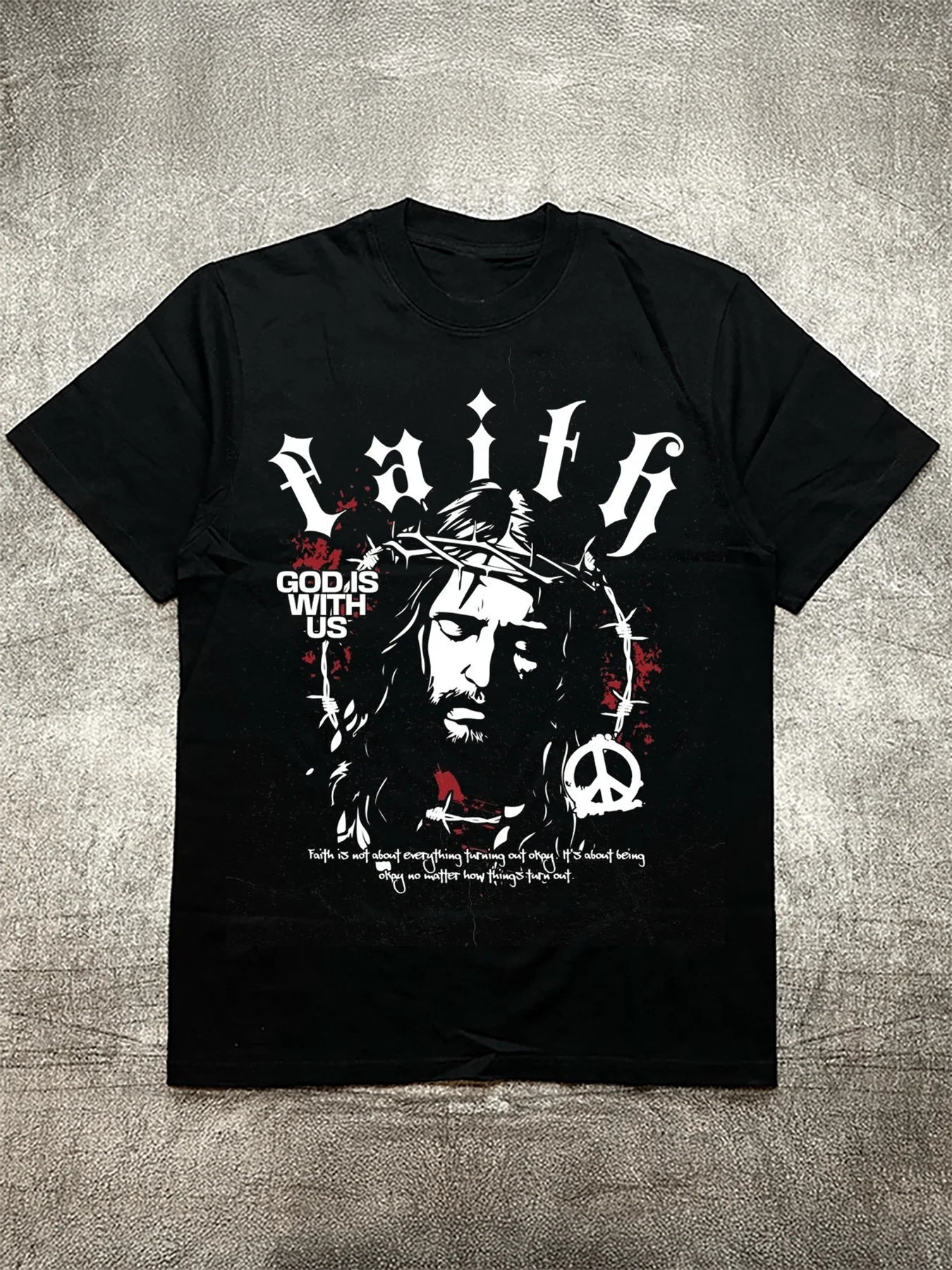Jesus Pattern Tee - Black