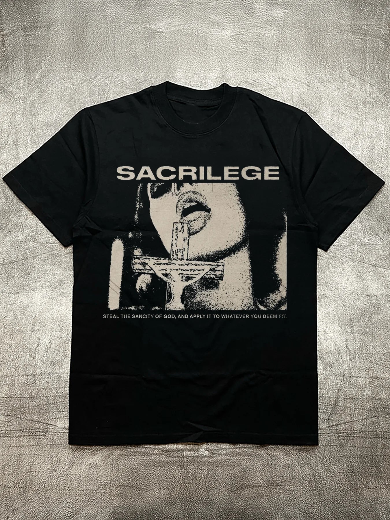 Religious Pattern Tee - Black