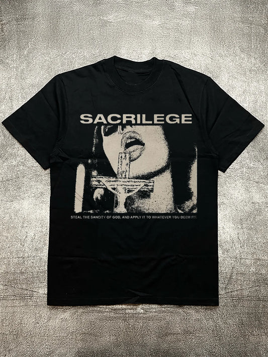 Religious Pattern Tee - Black