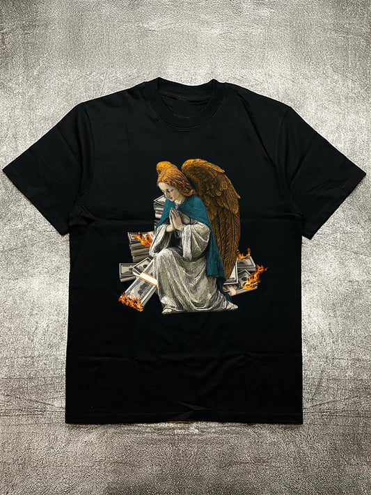 Angel Pattern Tee - Black