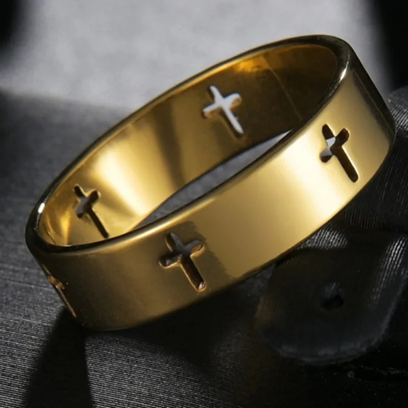 Stainless Cross Ring