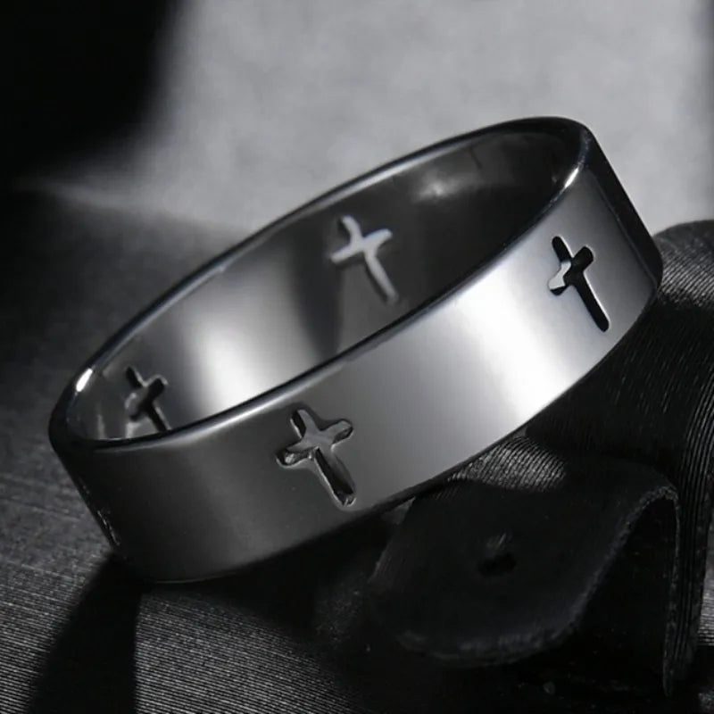 Stainless Cross Ring